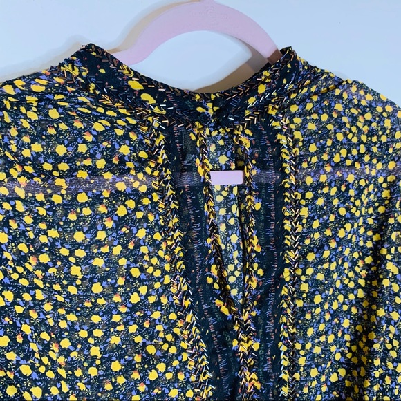 Free People If I Had You Printed Blouse Medium - Picture 4 of 8